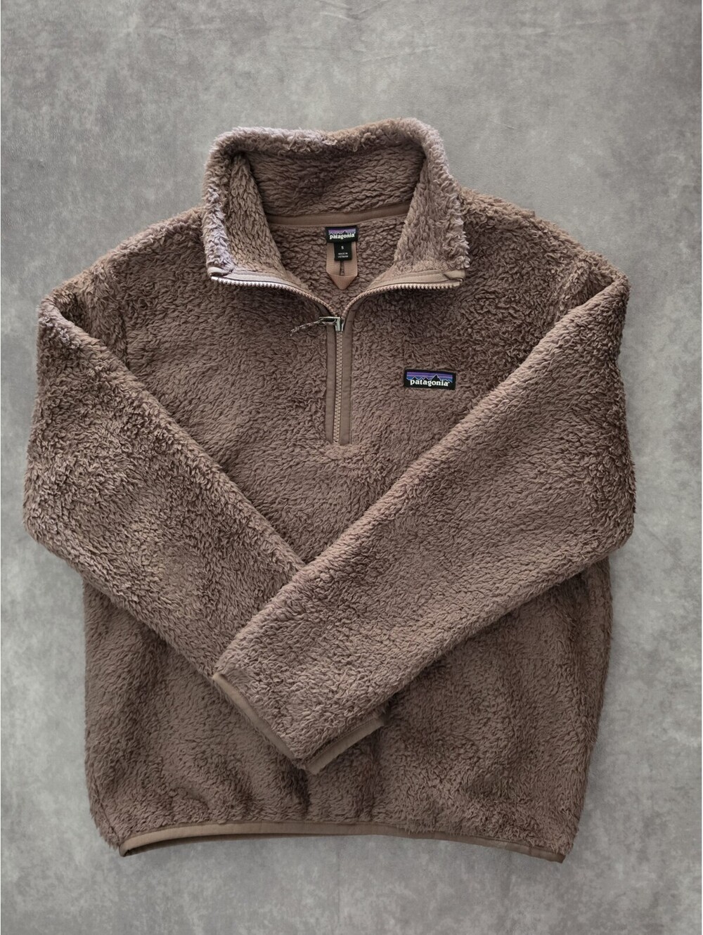 SKU0329 Patagonia Womens Small Retro Pile Fleece Heathered Purple Quarter Zip
